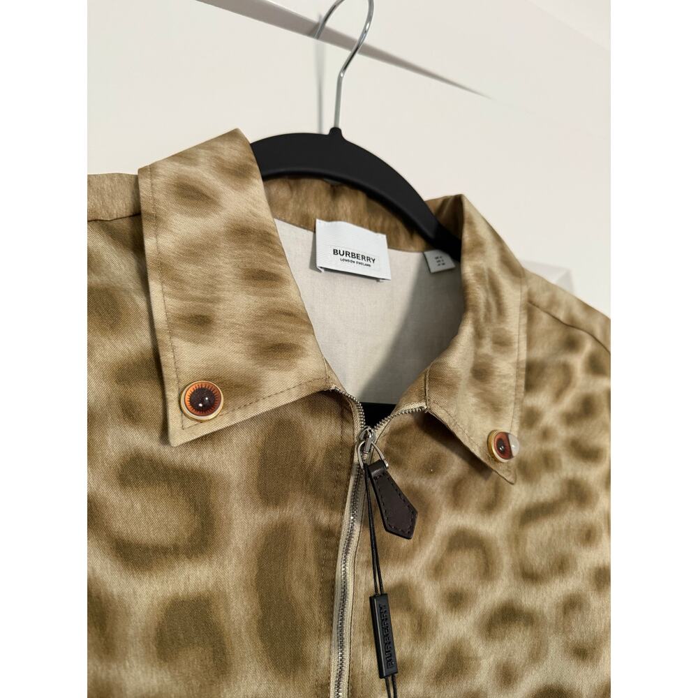 $740 New Burberry Animal Print Cotton Zip Shirt - US 2 - Picture 6 of 10